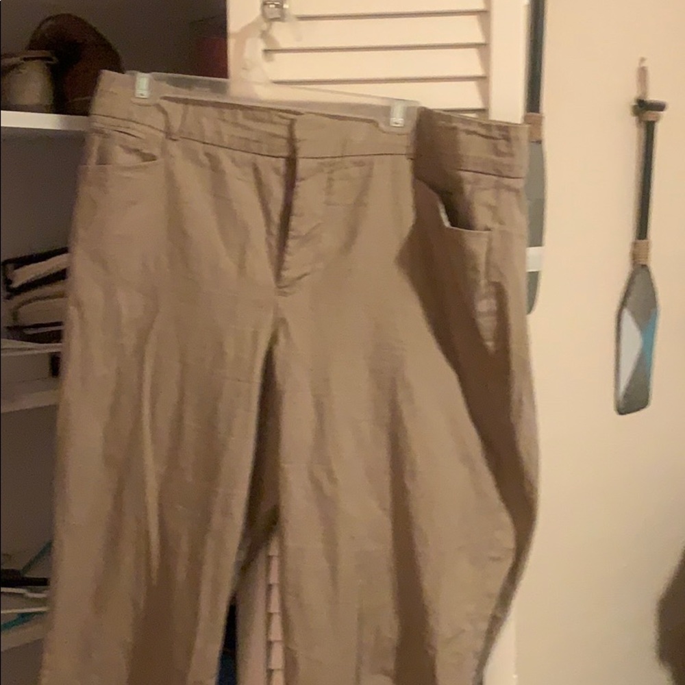 Khakis with zipper/snap and elastic waist